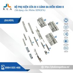 Cửa đi mở quay 4 cánh rãnh hệ 55 Xingfa