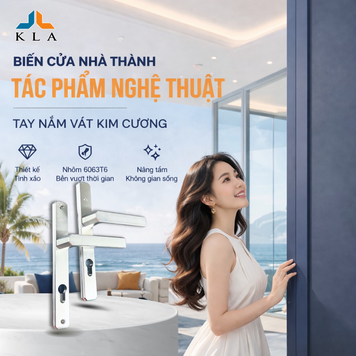 TAY NẮM CỬA ĐI VÁT KIM CƯƠNG KLA